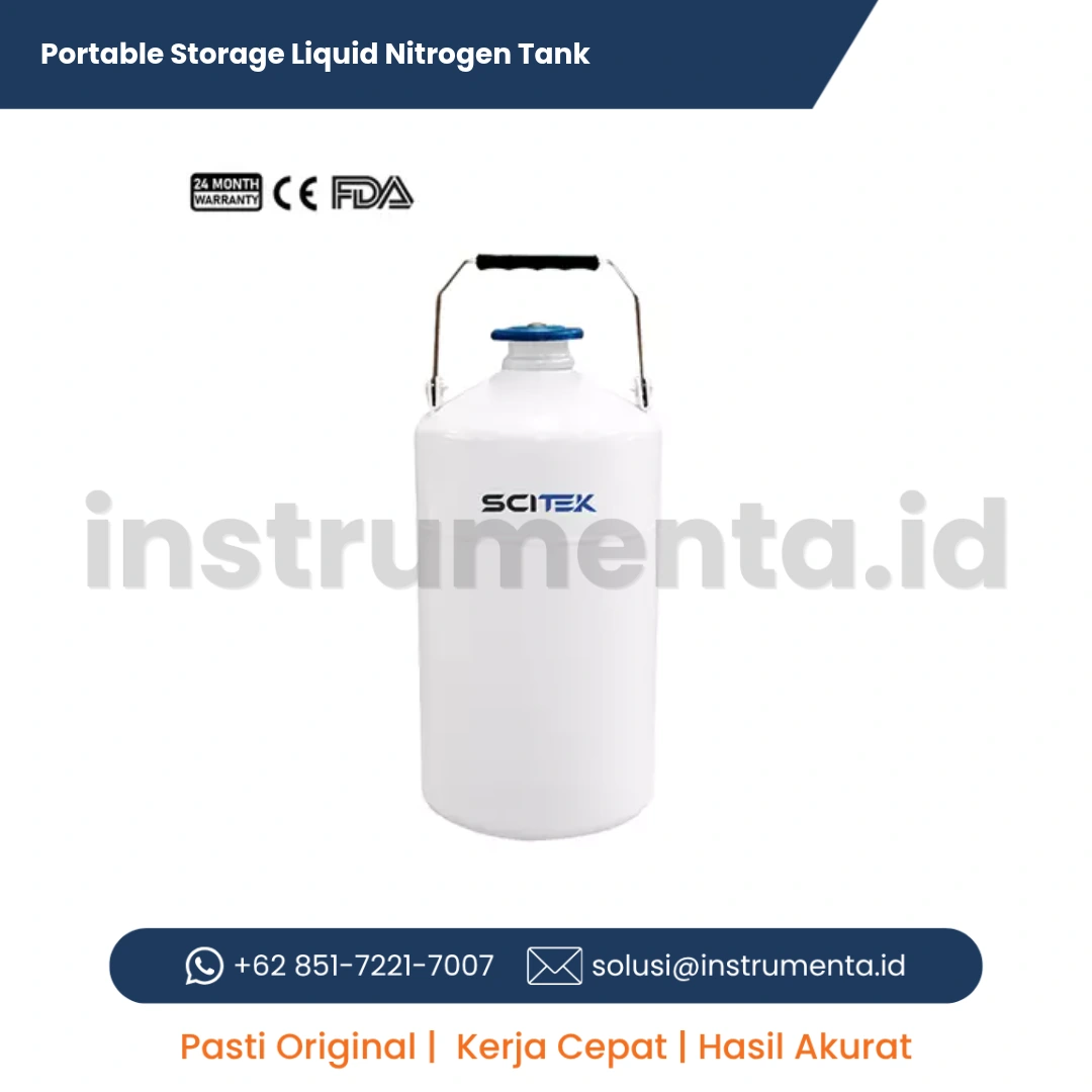 Authorized Distributor Portable Storage Liquid Nitrogen Tank Scitek LNC-P Series Tangki Nitrogen Cair Portabel untuk Penyimpanan Sampel Biologis